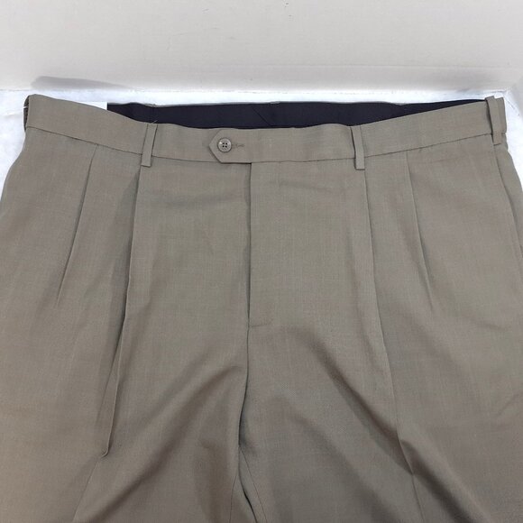 Savane Dress Pants Mens 42x32 Brown Select Edition Pleated Comfort Waist NWT - Picture 9 of 13